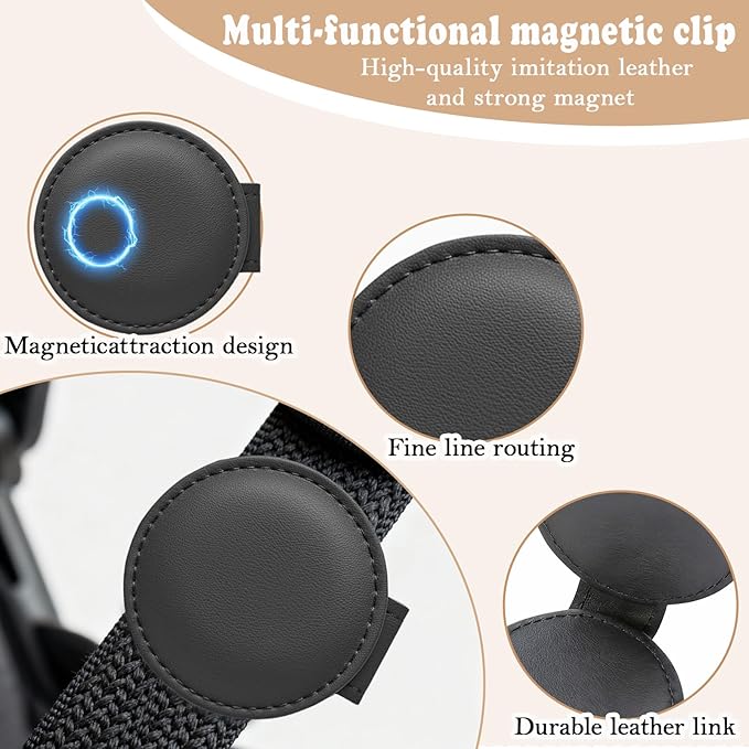 2 Pack Stronger Magnetic Belt Clip, Shoulder Strap Positioners, Relieves Neck & Shoulder Pressure, Enhances Traveling Safety & Comfort