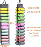 Legging Storage Bag Storage Hanger Can Holds 24 Leggings or Shirts Jeans Compartment Storage Hanger, Foldable Leggings Organi