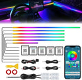 Dreamcolor Acrylic Interior Car LED Strip Light with Wireless APP, RGB 10 in 1 with 175 inches 612 LEDs Fiber Optic Strip Lights for Car, Dual Zone Symphony Neon Car Ambient Lighting
