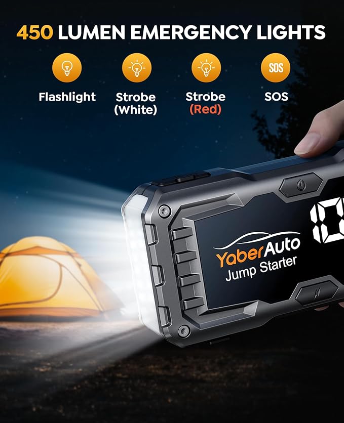 YaberAuto Car Battery Jump Starter 5500A Portable Car Jump Starter Battery Pack (10.0L Gas/9.0L Diesel), 12V Car Battery