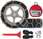 Auto-Fixing Snow Chains, 30s Quick Fit Easy Installation Tire-Chains, Portable Reusable High Carbon Steel Anti Slip Tire Chai