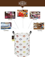 HUNRUNG Laundry Hamper,Large Canvas Fabric Lightweight Storage Basket Toy Organizer Dirty Clothes Collapsible Waterproof for 