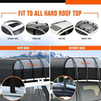 ACLONG 21 Cubic Feet Car Roof Bag 840D Waterproof Rooftop Cargo Carrier Bag for All Cars with/Without Racks Includes Anti-Slip Mat Storage Bag Combination Lock 6 Door Hooks