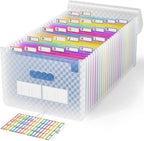 ABC life 26 Pockets Accordion File Organizer, Expanding File Folder, Portable Monthly Paper Bill Tax Receipt Organizer, Lette