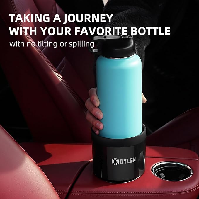 DYLEN Car Cup Holder Expander, Cup Holder Extender Adapter for Car with Expandable Insert, Compatible with Yeti 20/26/30oz, H