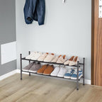 STORAGE MANIAC Expandable Shoe Rack, 8 Pairs Stackable Small Shoe Rack, Metal Adjustable Shoes Organizer for Closet, Entryway
