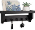 Key and Mail Holder Wall Mount, Key Holder with Shelf and Mail Organizer Wall Mount. Mail Holder with 5 Hooks for Coat, Dog L