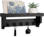 Key and Mail Holder Wall Mount, Key Holder with Shelf and Mail Organizer Wall Mount. Mail Holder with 5 Hooks for Coat, Dog L