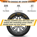 Heavy Duty Snow Chains Tire Chains for Light Truck, SUV & Pickup, Easy Installation, Wear-Resistant Alloy Steel for Superior 