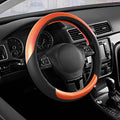 Road Comforts Steering Wheel Cover – Breathable Leather Steering Wheel Cover, Anti-Slip Grip, Universal Fit 14.5” to 15”, Hea