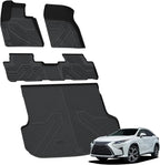 LASFIT Floor Mats&Trunk Mat for Lexus RX 2022 2021 2020 2019 2018 2017 2016 RX350 RX450h(Not Fit 2018-2022 Lexus RX L), All Weather Floor Liners Custom Fit TPE Cargo Mats Front & Rear Mats, Black