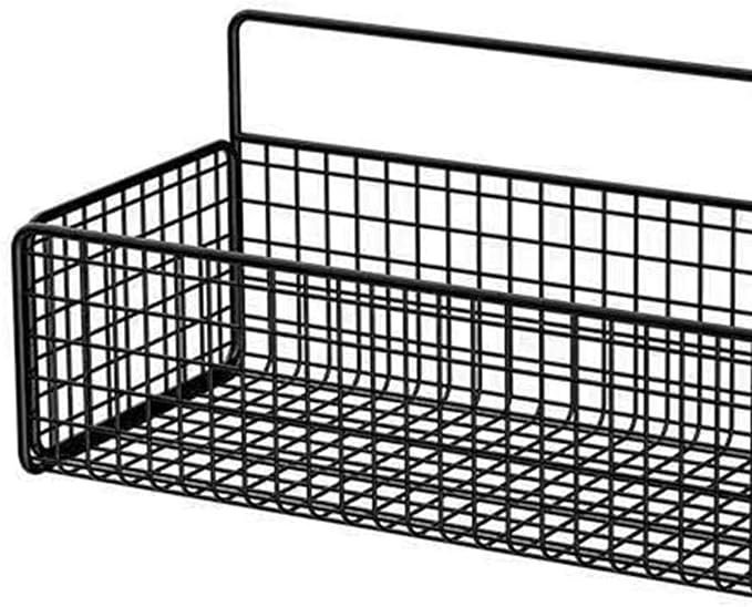 Multifunctional Iron Wire Wall Hanging Storage Basket, Portable Metal Mesh Bin for Kitchen and Bathroom, Vintage Wall Mount F