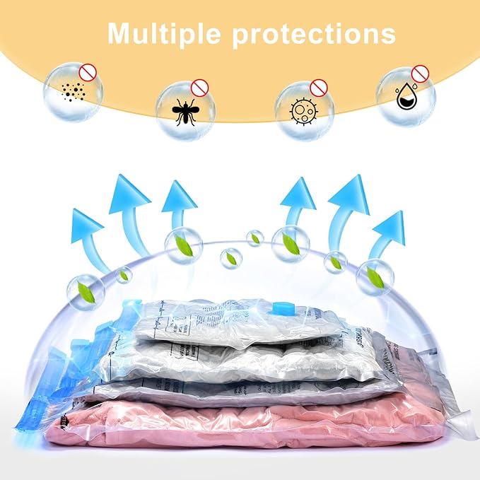 UPGOGO Travel Vacuum Bags with Portable Electric Pump (Combo 8 Pack)