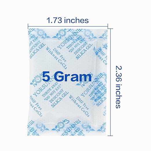 Silica Gel Silica Gel Packets, 5 Gram 100Pcs Desiccants Silica Gel Packs Moisture Absorbers, Desiccant Packets for Storage