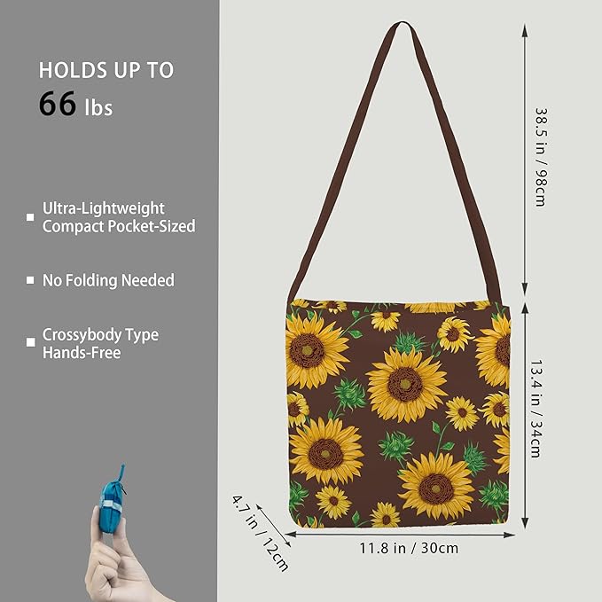 BeeGreen Reusable Grocery Shopping Bag -Travel Tote Bag - Foldable Compact Sturdy Bags