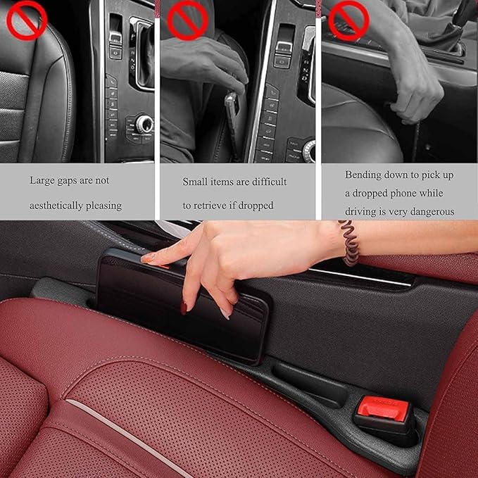 No Drop Seat Guard, Car Seat Gap Filler, Universal Drop Seat Guards for Cars, Car Gap Filler Organizer for Keys and Phone Holder,Multi-Purpose No Drop Seat Guard Avoid Items Droping