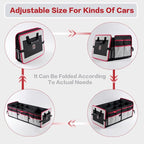 LIBZAKI Car Trunk Organizer,3 Compartments Big Trunk Storage, Large Capacity, Foldable, 95L Heavy Duty Storage Box for Car,