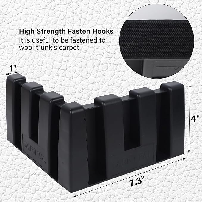 Set of 4 Car Trunk Organizer Set, Cargo Blocks for Back of SUV Multipurpose Trunk Divider Available to Wool or Leather Carpet