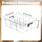 Socks Bra Underwear Drawer Organizer for Closet, 2 PCS Plastic Storage Box with 9 Removable Compartments and Lid, Clear Dress