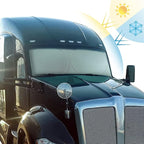 Semi Truck Sun Shade for Windshield and Side Windows | Upgrade 300T Semi Window Sunshade Sun Protection Block UV/Sun Heat Rays for Semi, Commercial & Big Rig Truck, RV