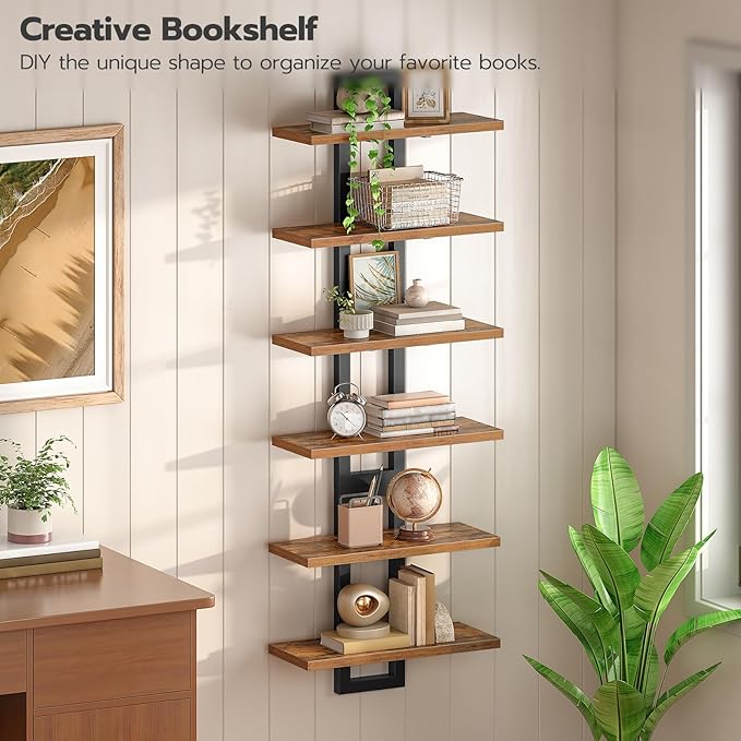 HOOBRO Floating Shelves, 15 Inch Wall Shelf Set of 3, Wall Mounted Storage Shelves 2-Tier, Hanging Bathroom Shelves, for Livi