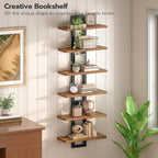 HOOBRO Floating Shelves, 15 Inch Wall Shelf Set of 3, Wall Mounted Storage Shelves 2-Tier, Hanging Bathroom Shelves, for Livi