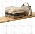 Shelf Dividers for Closet Organization: 12" Tall Acrylic Closet Dividers for Shelves - Clear Free Standing Shelf Separators f