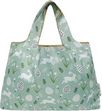 allydrew Large Foldable Tote Nylon Reusable Grocery Bags, 6 Pack