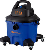 Koblenz Wet-Dry Vacuum, 12 Gallon Tank, 5.5 HP Vacuum Cleaner with 2-1/2" in x 7' Locking Hose, with a Blower Function, Blue/