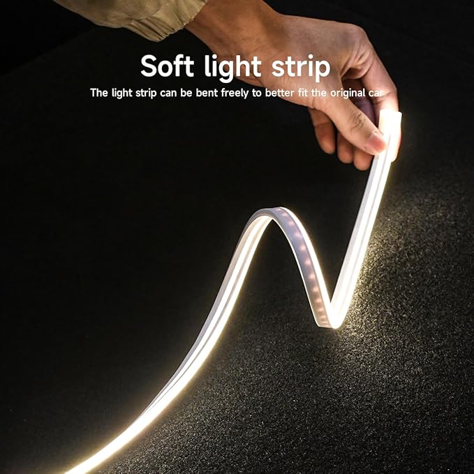 Trunk LED Light Strip for Tesla Model 3 Highland 23-25 Rear Trunk Cargo Light Interior Decoration Lights for Tesla Model 3 Refresh Easy Installation Trunk Accessories Ambient Lights (Warm White)