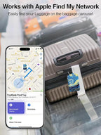 TopMade Smart Luggage Tag with Find My, Premium Leather Luggage Tags for Suitcase, Travel Bags, Backpacks, Anti-Lost Suitcase