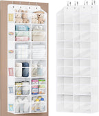 Univivi Over the Door Organizer, 6 Tiers Behind Door Storage with Clear Deep Pockets Hanging Organizer for Closet, Bedroom, N