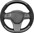 MEWANT Hand Stitched Steering Wheel Cover for Tesla Model 3 2017-2023 / Model Y 2020-2023 for Tesla Model 3/Y Accessories(3D Style)