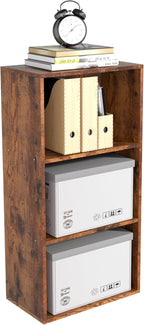 Wooden 3 Cube Storage Organizer, 3 Tier Low Bookcase Freestanding Storage Display Organizer,Versatile Cubes Shelf and Cubby U
