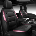CAR PASS Memory Foam Car Seat Covers,Air Cool Mesh Thick Seat Covers Front Seats,Pink Metal Film Leather Seat Cover for Car,U
