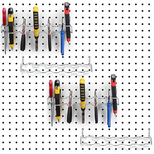 Hanaive 4 Pieces Pegboard Pliers Holder, Holds 11 Plier Per Rack, Steel Pegboard Hooks Pliers Peg Board Organizer Accessories