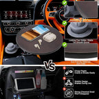 Wood Car Tray & Car Desk for Laptop, Compatible with Tesla Model Y/3/S, Ford F150/Explorer/Maverick & Most Vehicles, 360° Rotation, Waterproof, Car Food Tray, Car Accessories for Women & Men