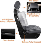 Leather Car Seat Covers Full Set, Waterproof Faux Leather Seat Covers for Cars, Non-Slip Car Interior Covers Universal Fit fo