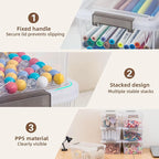 Anywish 8 Packs Small Storage Bins 1.3 QT Plastic Storage Container Stackable Box with Lids for Organizing, Clear White