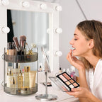 shuang qing Rotating Makeup Organizer for Vanity, High-Capacity Skincare Clear Make Up Storage Perfume Organizers Cosmetic Dr
