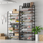 Shoe Rack, 10-Tier Metal Shoe Organizer, Tall Shoe Rack for Closet,entryway,Garage, with Adjustable Flat or Angled Shelves, 4