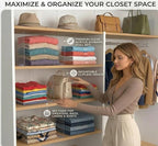 Acrylic Shelf Dividers for Closet Organization - Clear Removable 10/11.8" Tall X 11.8/10" Deep Sturdy Separators for Wood Cab