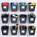 Namalu 12 Pack Peg Board Storage Bins with Labels and Hooks Square Box Shape Pegboard Cup Holder Accessories Pegboard Organiz