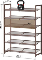 6-Tier Metal Large Shoe Rack,Tall Shoe Rack for Closet,entryway,Garage, with Adjustable Flat or Angled Shelves, Hold 20-26 Pa