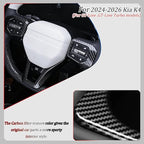 Steering Wheel Button Cover, for Kia K4 2024 2025 2026,Steering Wheel Button Panel Protection Frame Molding Trim - Carbon Fiber(for GT-Line,GT-Line Turbo Model)