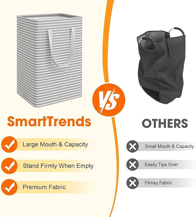 3 Pack Laundry Basket, Waterproof & Freestanding Large Laundry Hamper, Collapsible Clothes Hampers with Easy Carry Long & Rei