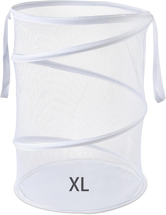 Seiritex Mesh Popup Laundry Hamper 115L Collapsible Laundry Basket Extra Large Capacity Foldable Clothing Storage Basket with