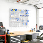WALMANN 12 x 16 in Metal Pegboard Panels and Hooks for Garage, Tool Organizer Pegboard with Hook - Compatible with 1/8" & 1/4