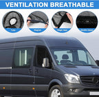 Double Layers Side Window Sunshade Magnetic Bug Screen for Front Doors, Pair Window Bug Screen & Sunshade Curtain Compatible with Mercedes Sprinter 2007-2025