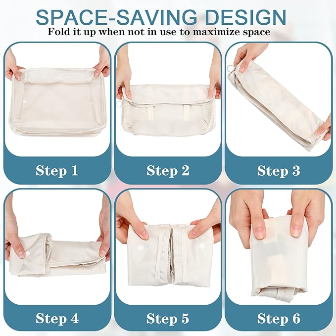 28 Pcs Packing Cubes Packing Organizers Luggage Organizer Bags Foldable Travel Luggage Cubes Suitcases Organizer Bags (Light 